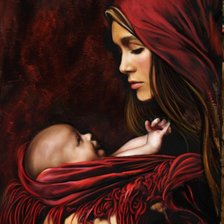 Схема вышивки «женщина с ребенком»