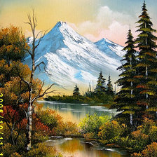 Схема вышивки «осень в горах»