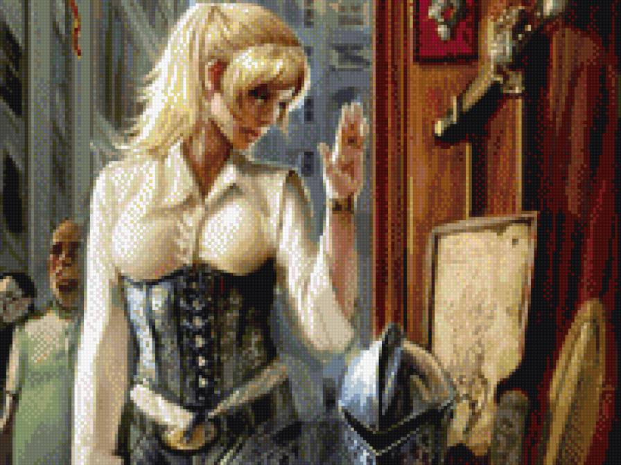 За стеклом - девушка - предпросмотр