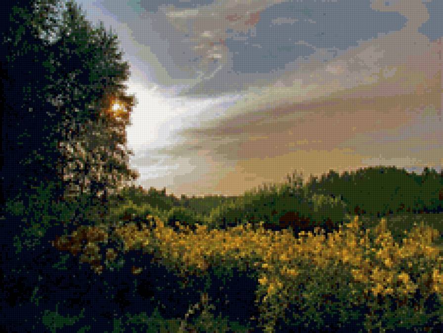 Летний закат - пейзаж, закат, природа - предпросмотр