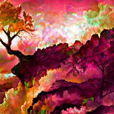 Схема вышивки «дерево на скале»