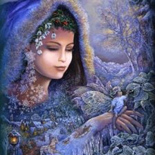 Схема вышивки «Dama de azul»