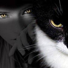 Схема вышивки «женщина кошка»