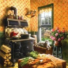 Схема вышивки «cocina de carbón»