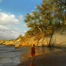 Схема вышивки «прогулка по берегу»