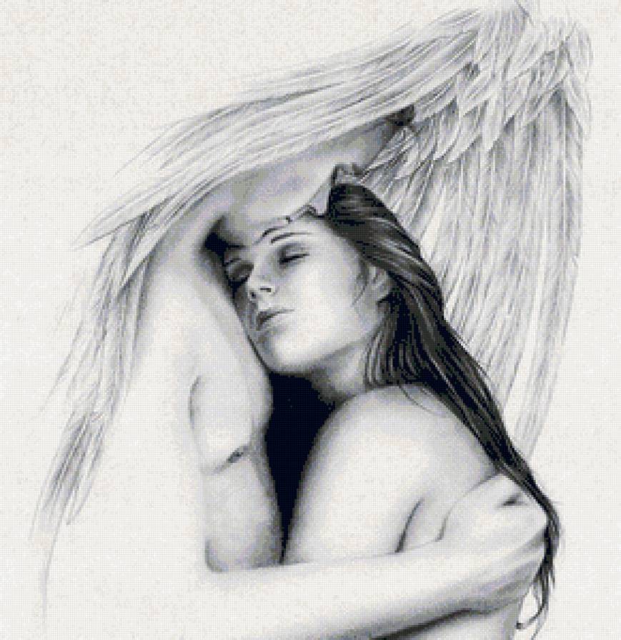 Под крылом... - нежность, женщина, объятия, пара, мужчина - предпросмотр