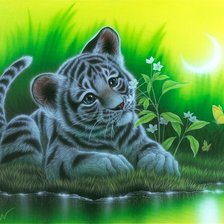 Схема вышивки «тигренок»