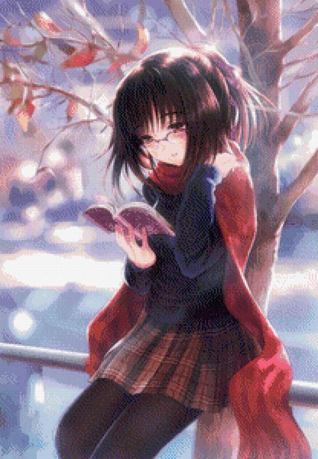 Девушка - аниме, девушка, весна - предпросмотр