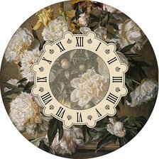 Схема вышивки «Циферблат с белыми пионами»