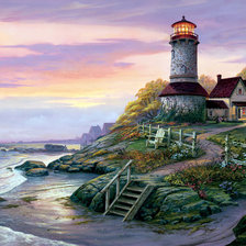 Схема вышивки «маяк и дом мечты»