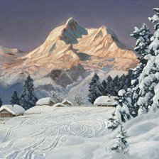 Схема вышивки «альпийская деревушка»