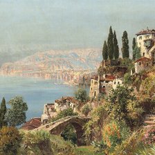 Схема вышивки «морской город в италии»