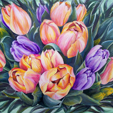 букет весенних тюльпанов