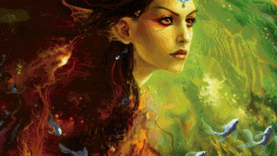 царица моря - арт, рыбы, море, фентези, царица, женщина, девушка - предпросмотр