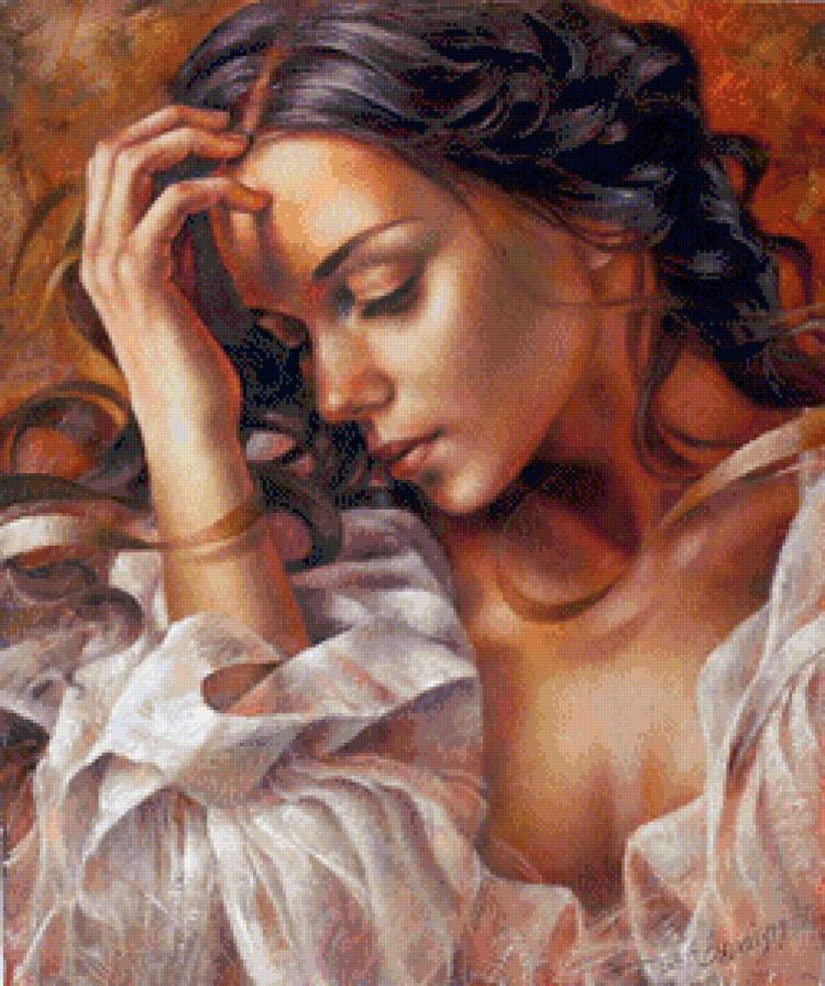 грусть - портрет, романтика, девушка - предпросмотр