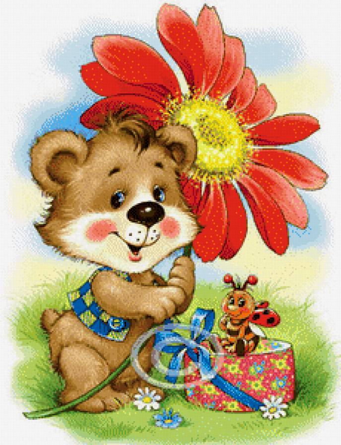 мишка - животные, мультяшки - предпросмотр