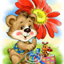 Схема вышивки «мишка»