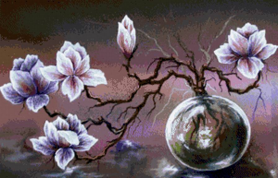 Магнолии - цветы, магнолии, натюрморт - предпросмотр