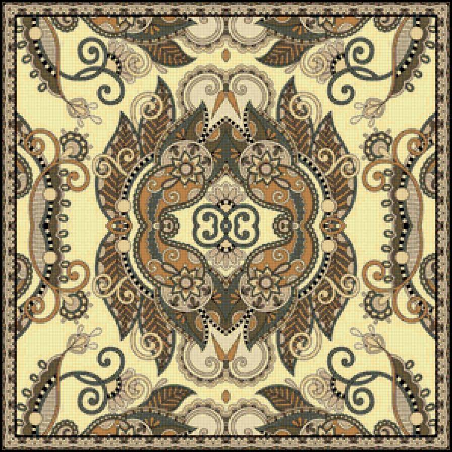 орнамент на подушку в восточном стиле - подушка, орнамент, графика, восток, интерьер - предпросмотр