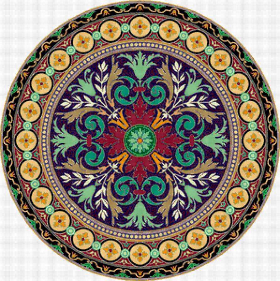 орнамент на подушку в восточном стиле - подушка, графика, восток, интерьер, орнамент - предпросмотр