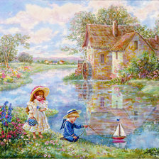 Схема вышивки «у реки»