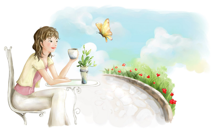 №922686 - девушка, рисунок - оригинал