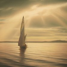 Схема вышивки «Парусник в лучах1»