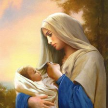 Схема вышивки «мадонна с младенцем»