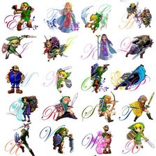 Схема вышивки «ABC personajes ZELDA»