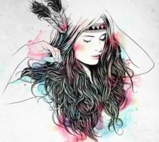 Схема вышивки «Девушка»