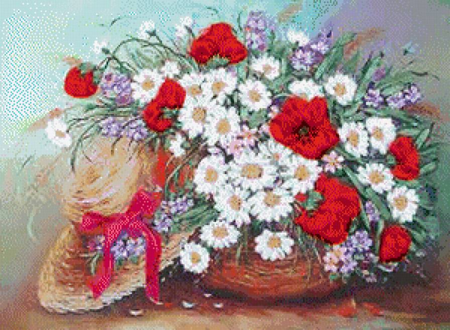 шляпа в цветах - предпросмотр