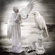 Схема вышивки «Angel con aguila»