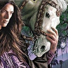 Схема вышивки «Лесной тропой под лунным светом,в плаще, на взмыленном коне...»