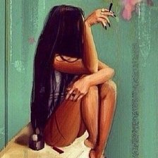 Схема вышивки «девушка»