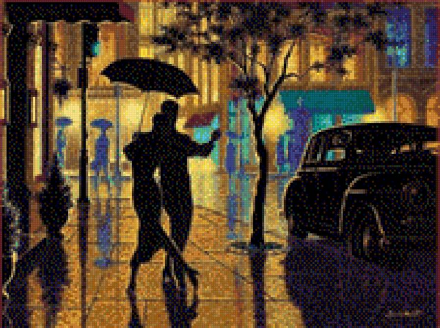 Pareja en la noche - предпросмотр