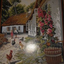 Схема вышивки «Casa con gallinas»