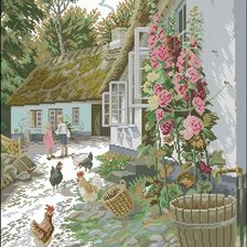 Схема вышивки «Casa con gallinas 1»