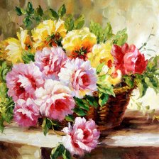 Схема вышивки «корзина с цветами»