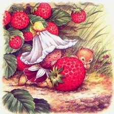 Схема вышивки «За клубникой вдвоем»