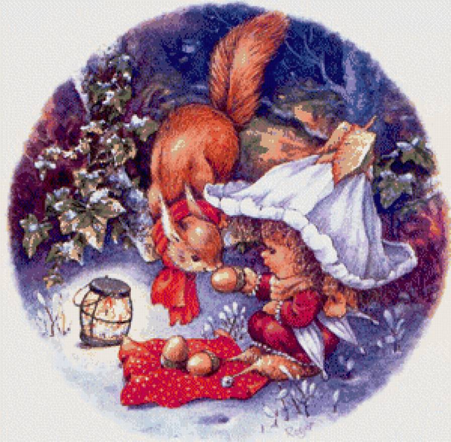 На орешек! - белка, детское, феечка, зима - предпросмотр