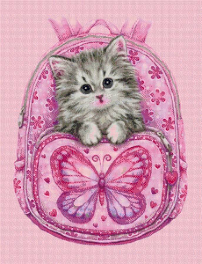 Котенок в рюкзаке - детское, котенок - предпросмотр