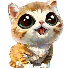 Схема вышивки «Котенок от Duo Xue Wawa»