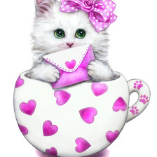 Схема вышивки «Котенок в чайнике»