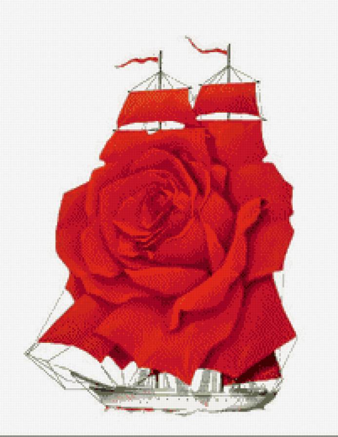 Корабль - цветок, роза, корабль - предпросмотр