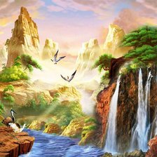 Схема вышивки «пейзаж»