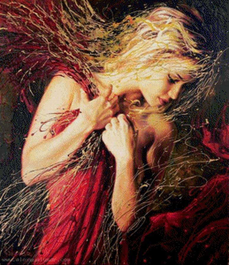 Девушка. Художник Алексей Слюсар. - девушка, картина - предпросмотр