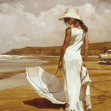 Схема вышивки «Девушка с зонтом»