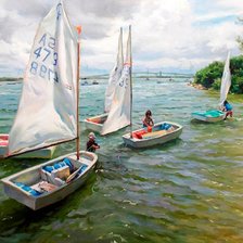 Схема вышивки «парусники»