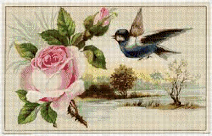 пейзаж и рози - пейзаж - предпросмотр