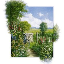 Схема вышивки «деревенский пейзаж»